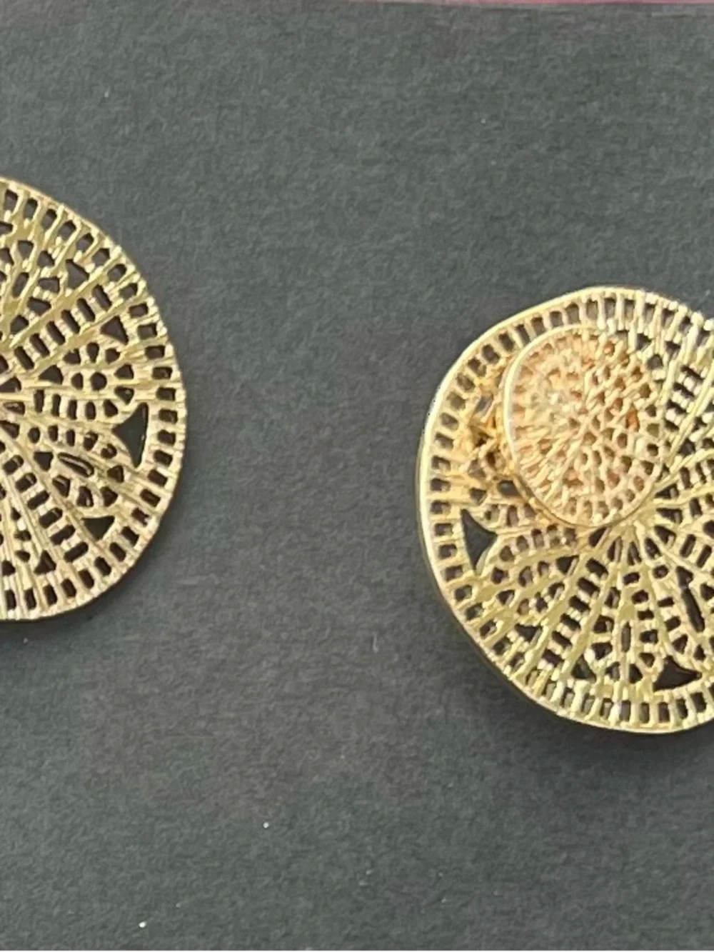 Gold Filigree Circle Drop Earrings - Elegant Lightweight Women's Jewelry